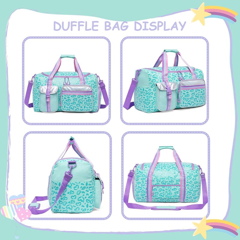 Oruiji Kids Duffle Bag Girls Women Travel Bag Gifts Overnight Bags for Girls Women Dance Sleepover Bags for Kids with Shoes Compartment - Image 3
